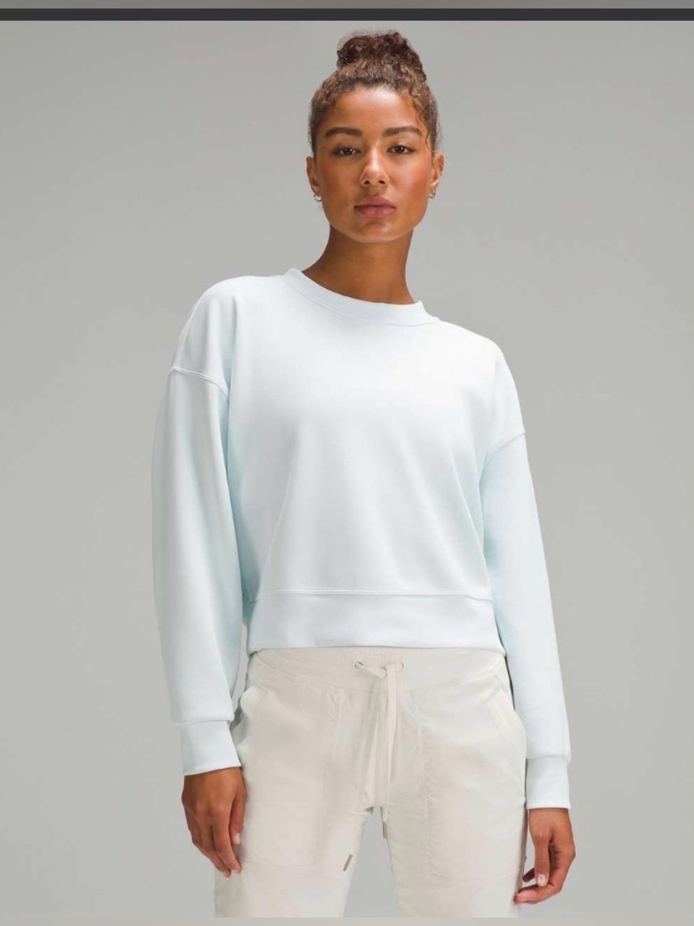 Lululemon  Softstreme Perfectly Oversized Cropped Crew Sheer Blue